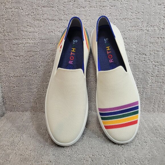 Rothy’s The Sneaker White Rainbow SF Pride Limited Edition Womens Size US 9, 10 - Picture 5 of 12